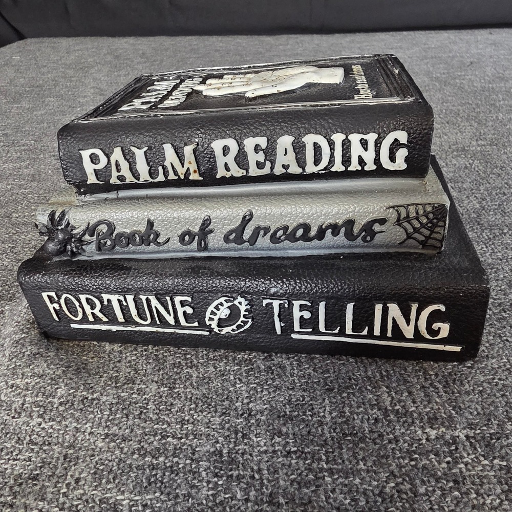 Ashland Halloween Palm Reading Fortune Telling Book Stack Decor Black White